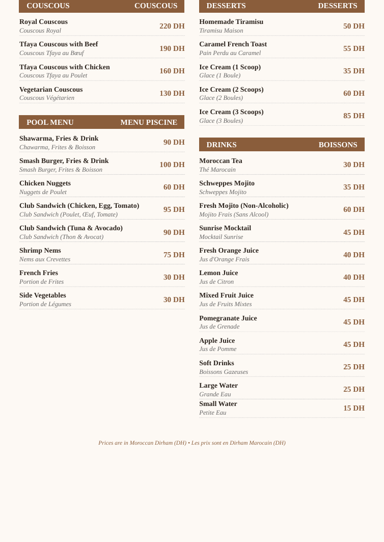 Menu page 2
